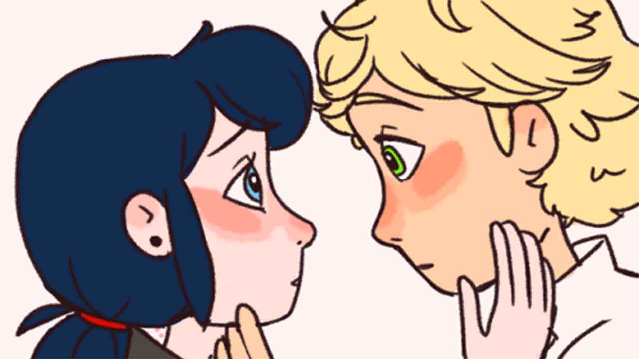 Леди баг и супер кот поцелуй маринетт и адриана